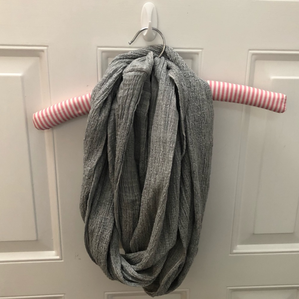 LOFT grey infinity scarf grey silver sparkle